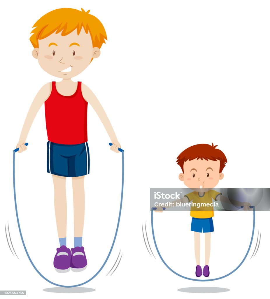 Cha Và Con Trai Nhảy Dây Hình minh họa Sẵn có - Tải xuống Hình ảnh ...