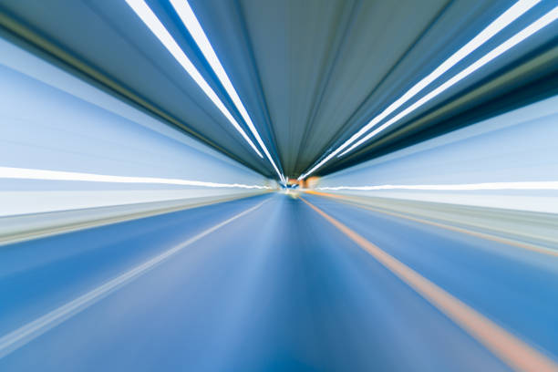 istock Tunnel speed of blue motion lights 1024569608