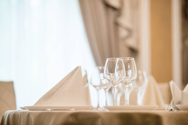 istock Elegant table setting for a festive dinner in the restaurant 1024576820
