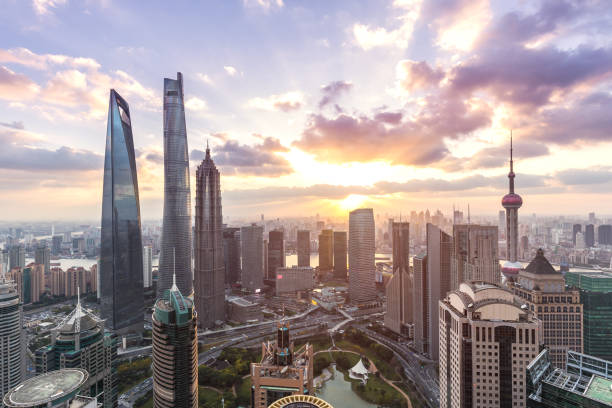 istock Shanghai skyline and cityscape at sunset 1024579906