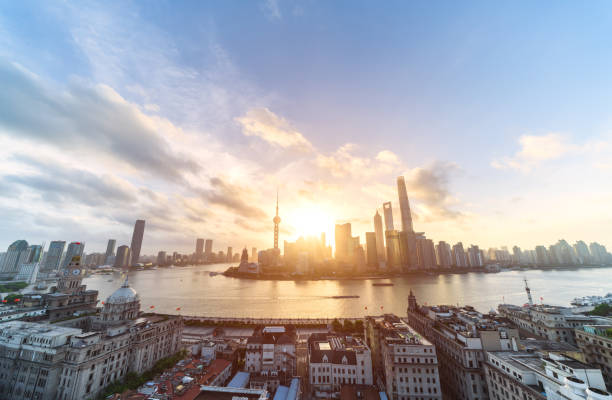 istock Shanghai cityscape and skyline at sunrise 1024579918