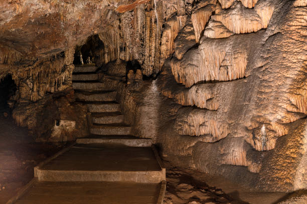 istock Beautiful cave formations with stalagmites and stalactites deep under ground 1024592624