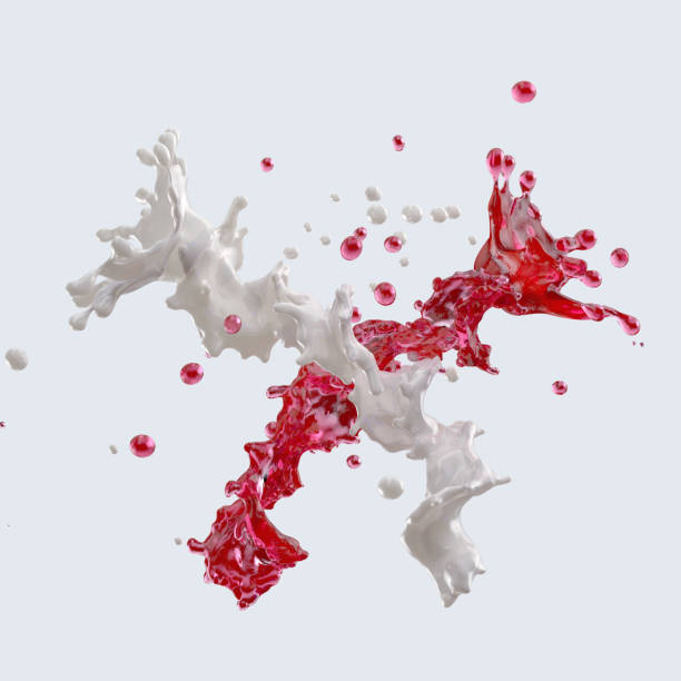 istock Juice and milk splashing with droplets isolated. 3D illustration 1024603684