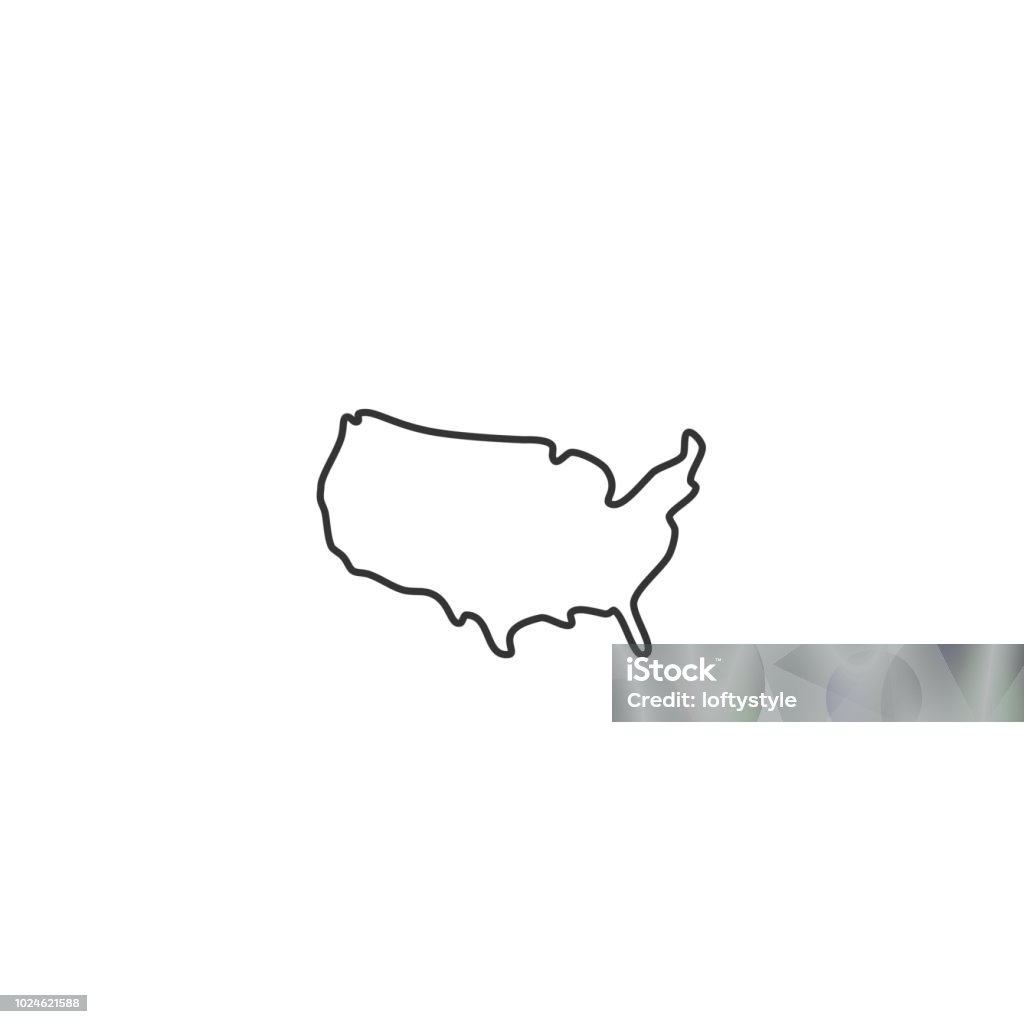 USA map - vector thin line icon Map stock vector