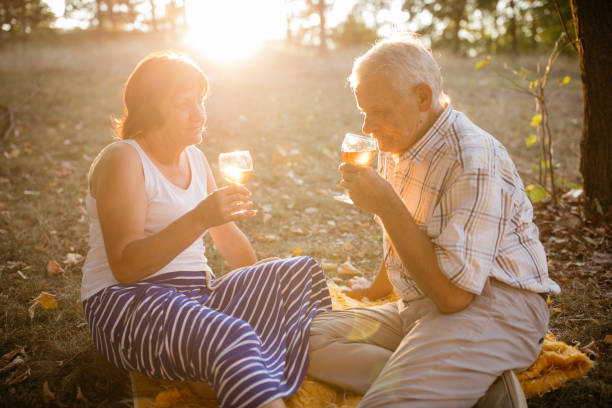 istock Romantic senior couple in nature 1024626592