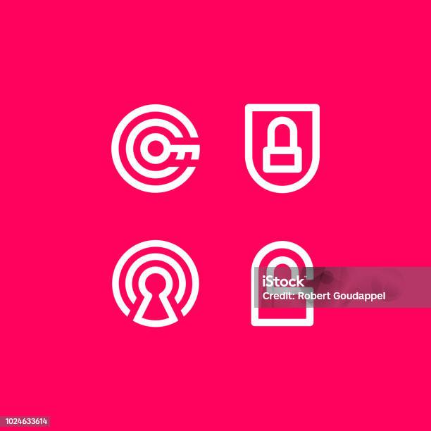 Vector Illustration Safety Security Icon Logo Stock Illustration - Download Image Now - Logo, Key, Lock