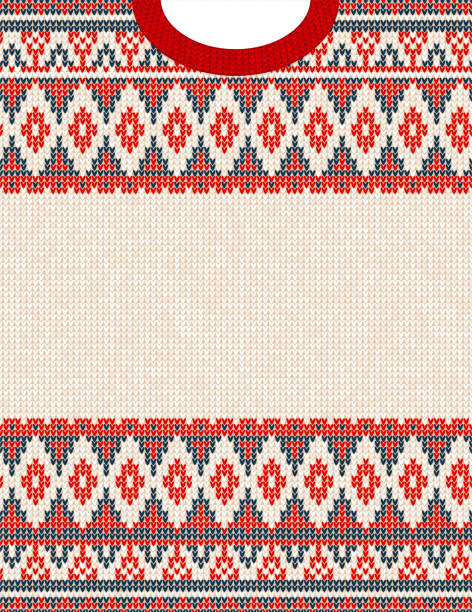 ilustrações, clipart, desenhos animados e ícones de malha padrão de natal ornamento tribal camisola feia. impressão étnica asteca - cashmere winter fashion fashion industry