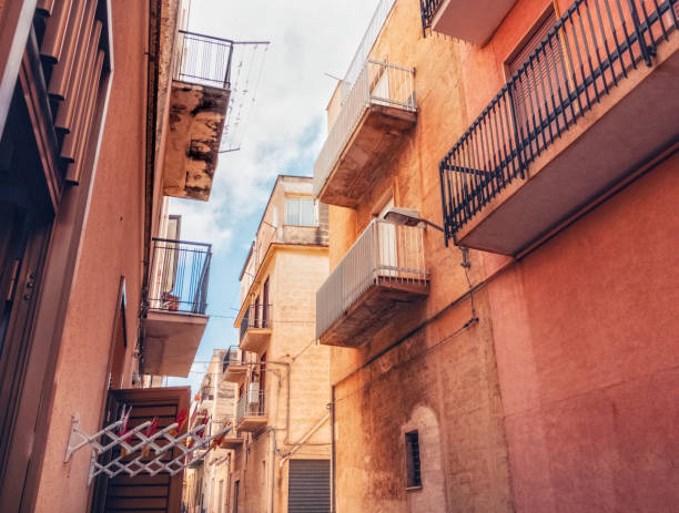 istock streets of Alcamo, in Sicily, with drying rack 1024646838