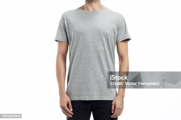 Photo libre de droit de Maquette Standard Tshirt Homme banque d'images et plus d'images libres de droit de T-Shirt - T-Shirt, Gris, Bruyère