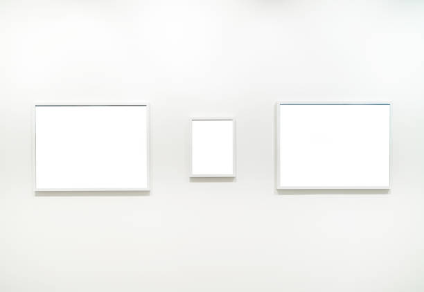 istock Empty Frames on the wall in modern art museum Gallery Exhibit Blank White Isolated Clipping Path 1024670700