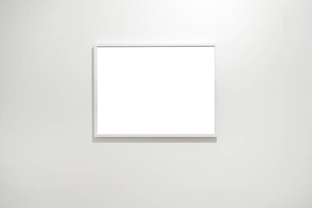 istock Empty Frame on the wall in modern art museum Gallery Exhibit Blank White Isolated Clipping Path 1024670734