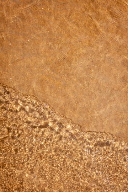 istock Top view of small waves on sandy beach 1024683956