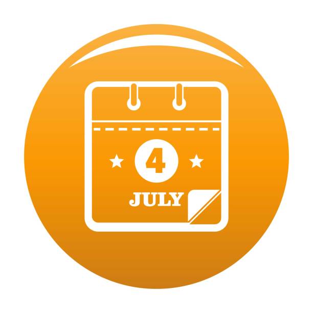 カレンダー 7 月 4 番目のアイコン ベクトル オレンジ - vector web page internet backgrounds点のイラスト素材／クリップアート素材／マンガ素材／アイコン素材