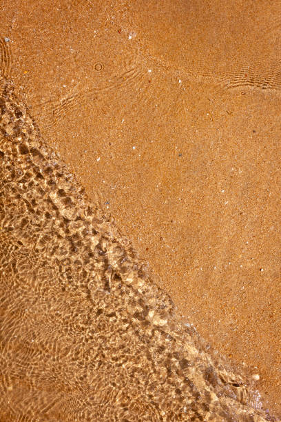 istock Top view of small waves on sandy beach 1024686942