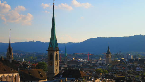 istock Sunset in Zurich, Switzerland 1024687666