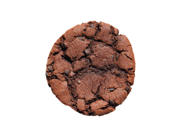 istock Chocolate cookie with chocolate isolated on white background. Sweet biscuits. Fresh baked chocolate chip cookie with crumbs 1024695346