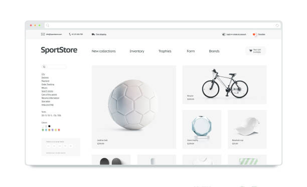 istock Sport webstore site template mock up isolated 1024695658