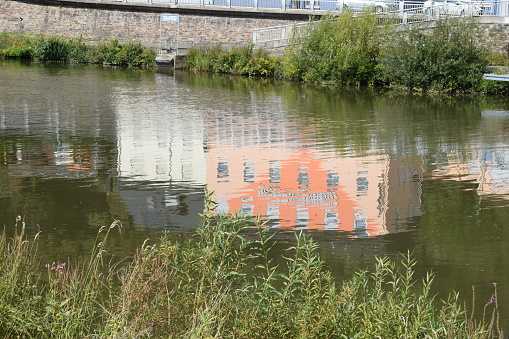 reflections on the water, Lahn, Dausenau