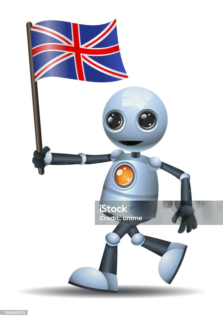 Little Robot Hold English Flag Stock Illustration - Download Image Now -  Alien, Characters, Choosing - iStock