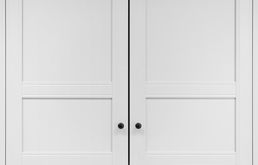 White cupboard doors with knobs