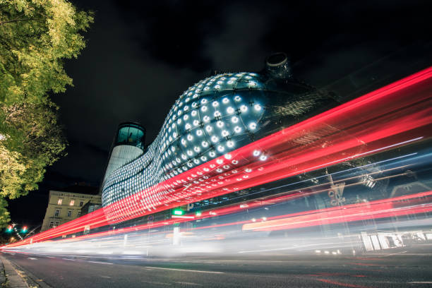 Graz, Austria - October 31, 2017: Kunsthaus Graz is a modern building created by the architects Peter Cook and Colin Fournier when Graz became the Cultural Capital of Europe for 2003. People affectionately call it  “Friendly Alien”. It is one of the architectural landmarks of Graz, inviting us all to engage with international contemporary art.