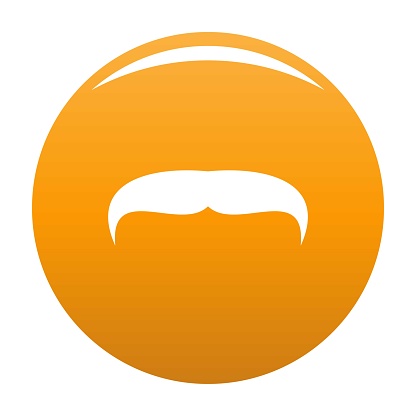 Villainous mustache icon. Simple illustration of villainous mustache vector icon for any design orange