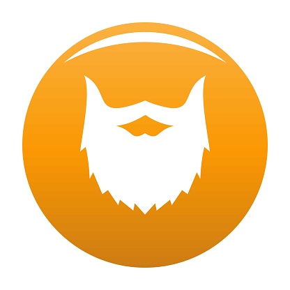 Villainous beard icon. Simple illustration of villainous beard vector icon for any design orange