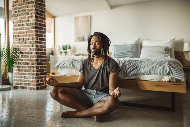 istock First thing in the morning for him is yoga 1024724774