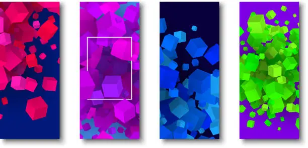 Vector illustration of Backgrounds with colorful geometric 3d cubes pattern.