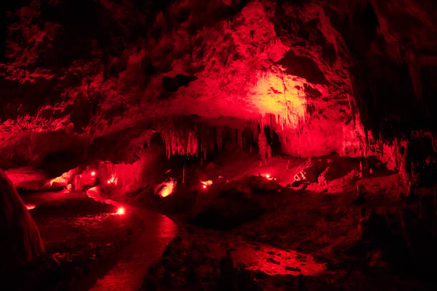 istock grotto in Prometheus cave with red illumination 1024730724