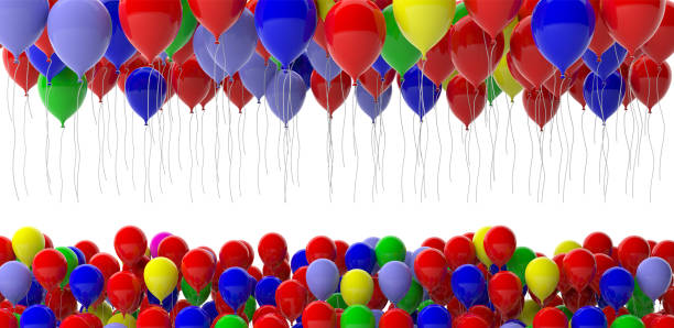 istock Colorful balloons on white background. 3d illustration 1024733776