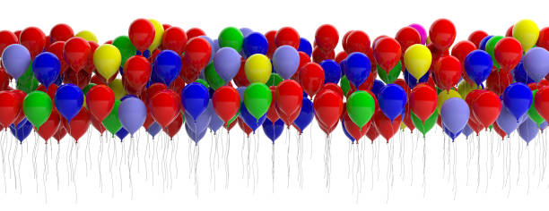 istock Colorful balloons on white background. 3d illustration 1024733784