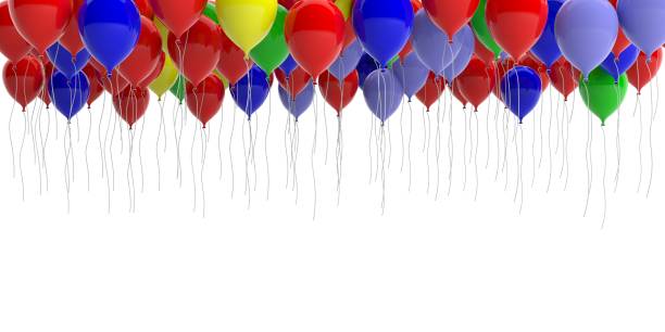 Colorful balloons on white background. 3d illustration