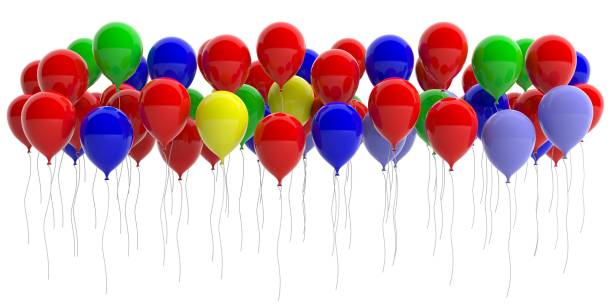 istock Colorful balloons on white background. 3d illustration 1024733816