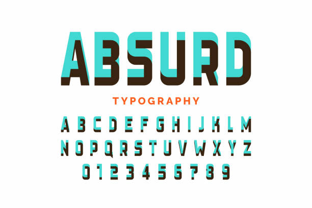 ilustrações, clipart, desenhos animados e ícones de projeto da fonte de forma impossível - three dimensional shape alphabetical order alphabet text