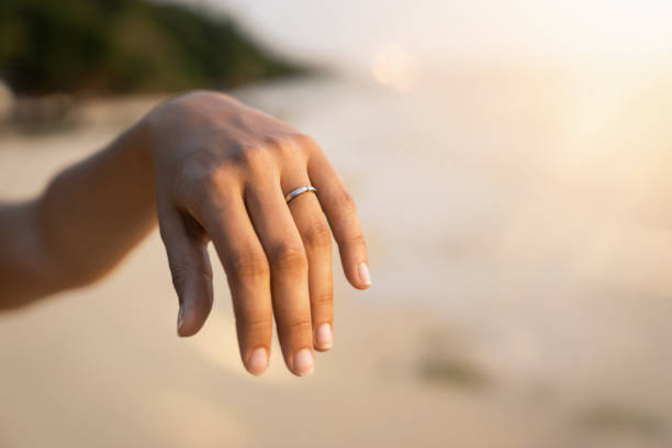 istock engagement ring on females hand after wedding proposal 1024738548
