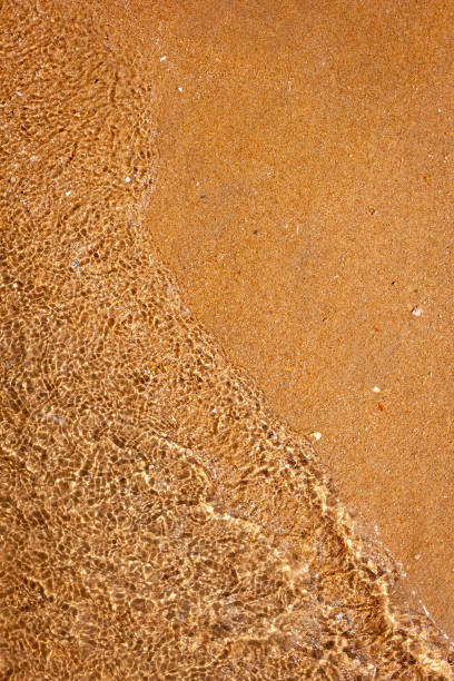 istock Top view of small waves on sandy beach 1024743072