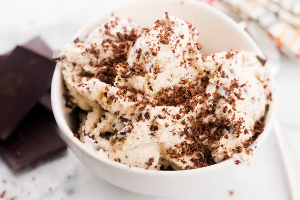 istock Vanilla ice cream with chocolate chips - straciatella. Fresh, sorbet 1024743312