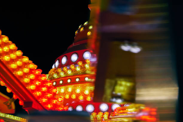 Colorful background on black background with carnival blinking lights, retro taste.