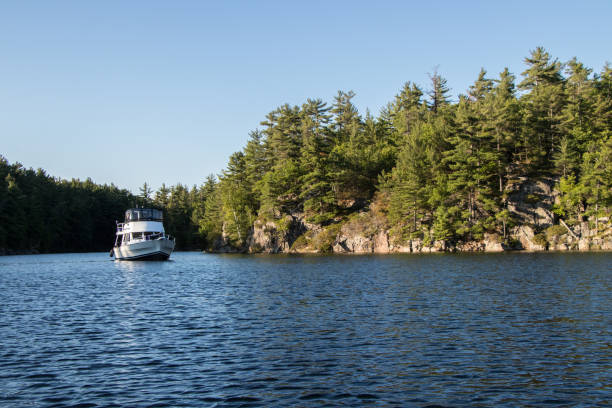 istock Trawler at anchor in Three Finger Bay, Massasauga Park 1024747096