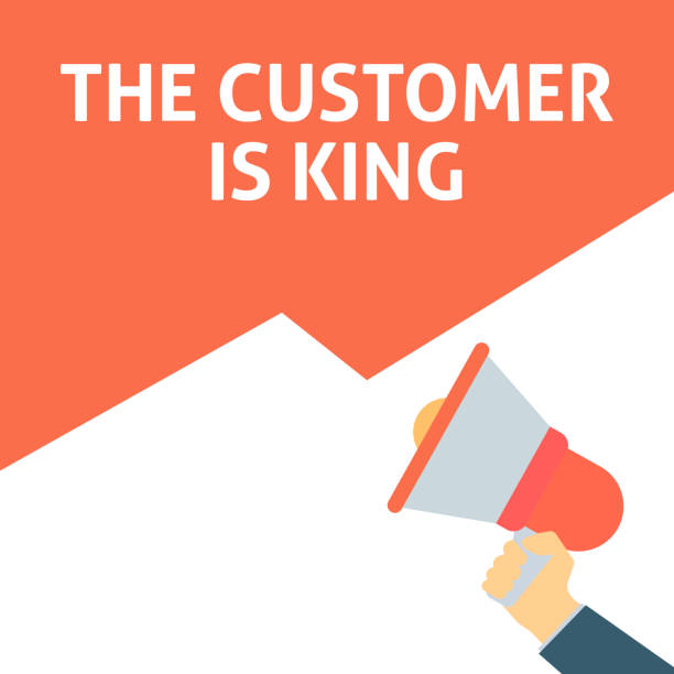 istock THE CUSTOMER IS KING Announcement. Hand Holding Megaphone With Speech Bubble 1024751532