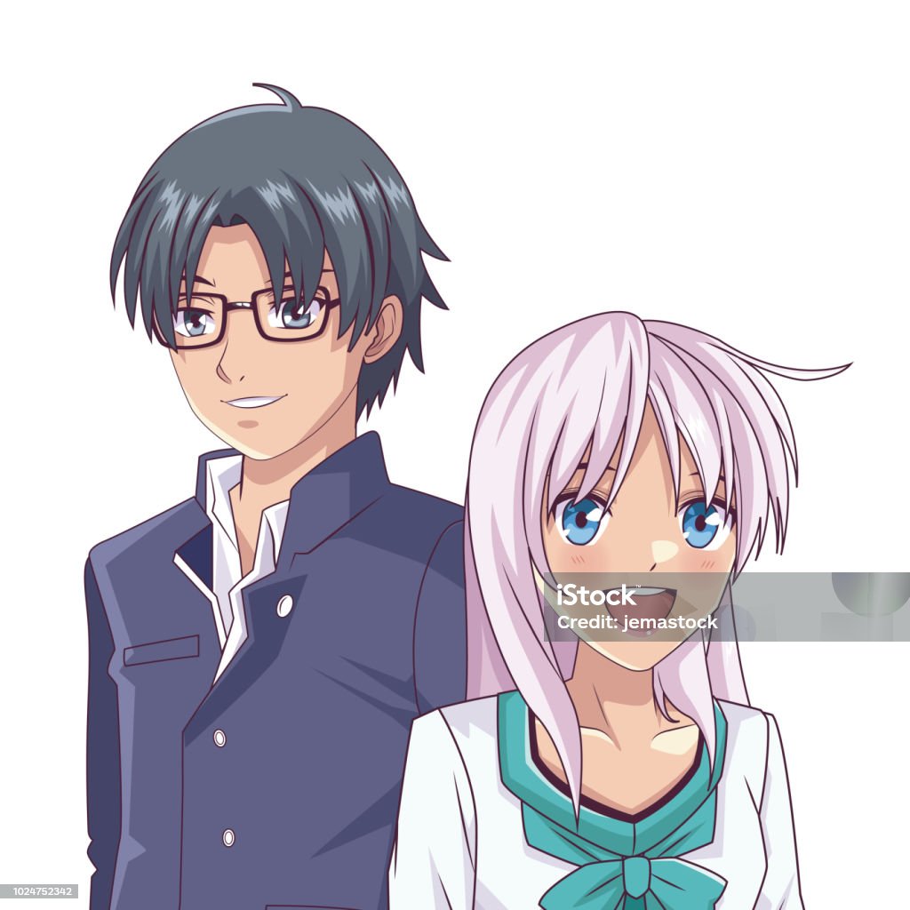 Anime Cặp Vợ Chồng Manga Hoạt Hình Hình minh họa Sẵn có - Tải ...