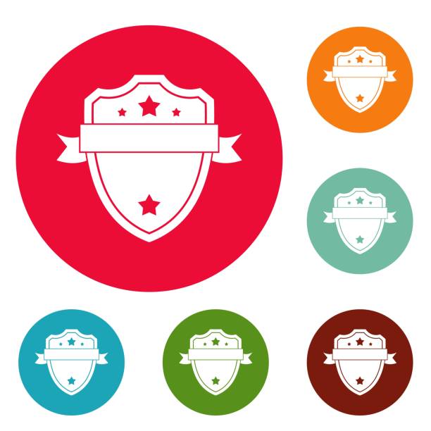 バッジ戦士アイコン サークル ベクトルを設定 - sale badge symbol interface icons点のイラスト素材／クリップアート素材／マンガ素材／アイコン素材