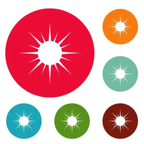 Vector illustration of Sun icons circle set vector