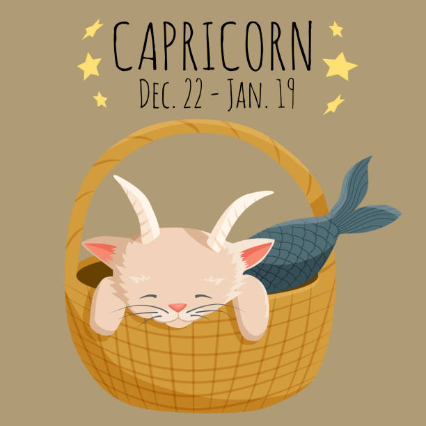 istock Capricorn zodiac sign; cartoon cat character stylized as a capricorn; vector EPS10 1024786510