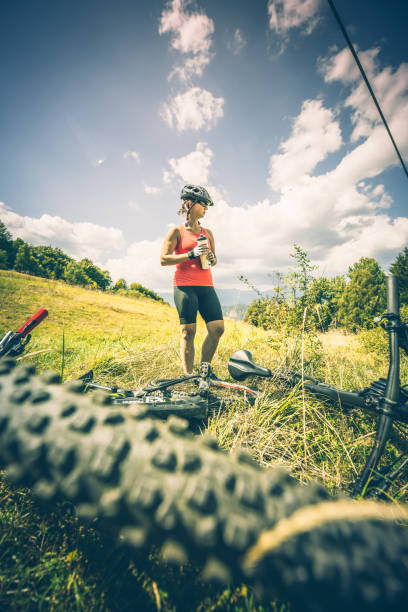 istock riding moutain bike 1024790170