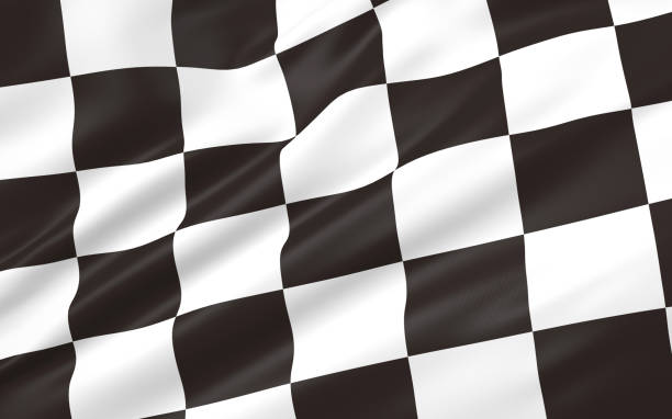 3d иллюстрация флага гонки - checkered flag starting line sports race flag stock illustrations