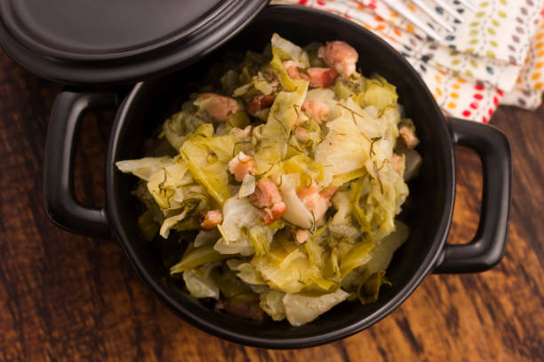 istock Stew of white cabbage and bacon 1024810146
