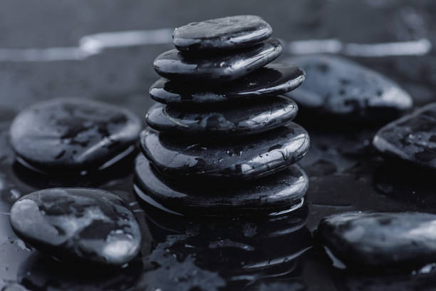 istock Black hot rocks for stone massage 1024817250