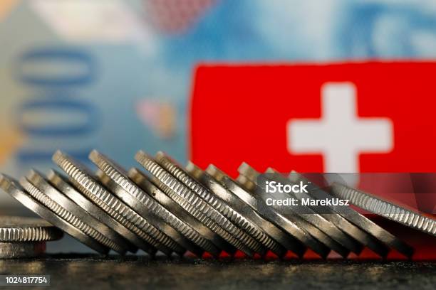 Swiss Money And Flag Stock Photo - Download Image Now - Switzerland, Swiss Currency, Swiss Culture